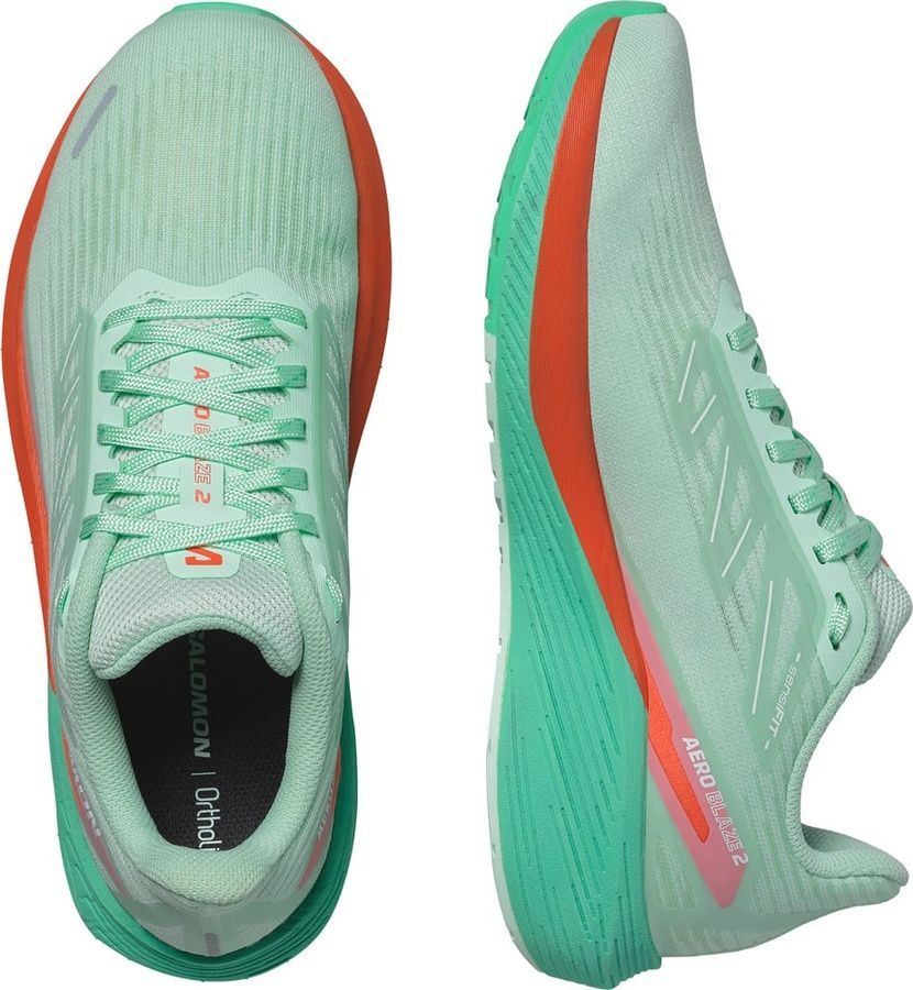Кросівки Salomon outdoor AERO BLAZE 2 W 7 Bay/Cherry Tomato/Electric Green фото Кросівки Salomon outdoor AERO BLAZE 2 W 7 Bay/Cherry Tomato/Electric Green фото