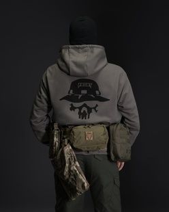 Худі BEZET Skull army grey фото