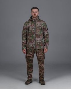 Демісезонний військовий комплект (куртка вітровка траєкторія мультикам, Штани карго тактичні воїн мультикам, панама rasta хакі) BEZET фото