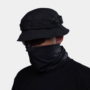 Панама UATAC со скошенным полями Black Flexible (Черный Эластан) фото