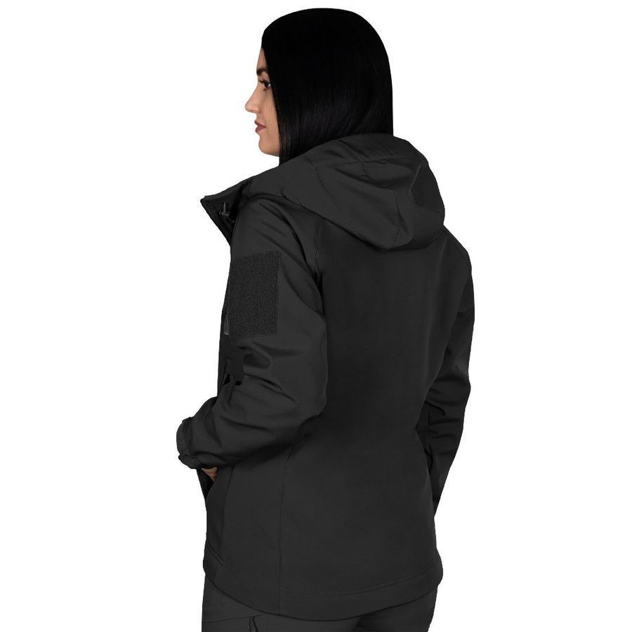 Демісезонна жіноча тактична куртка Softshell Stalker чорна Camotec фото
