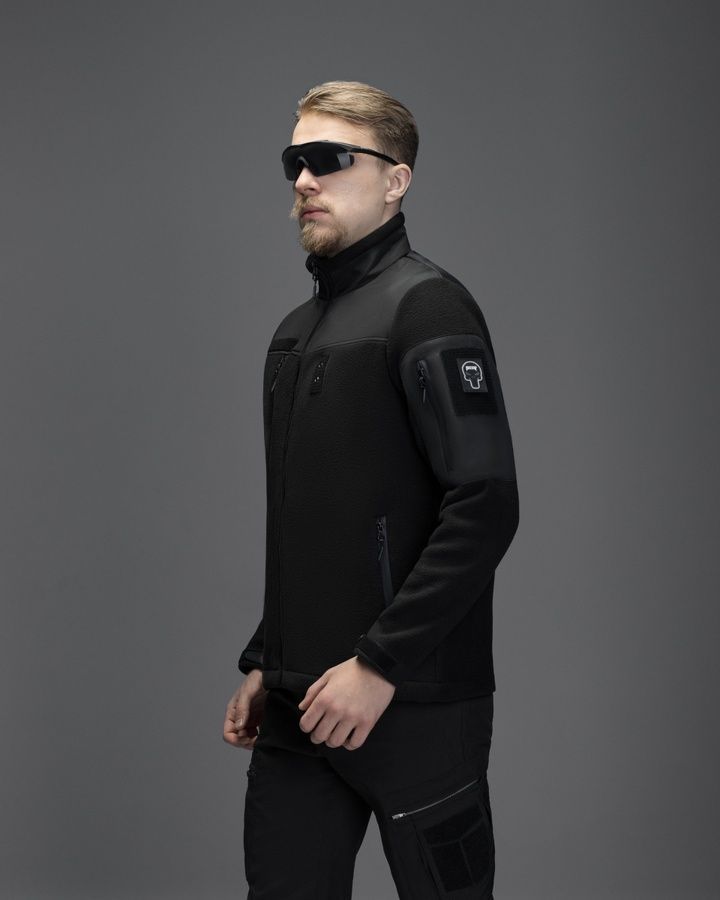 Чоловіча військова тактична флісова кофта Iceguard чорна BEZET фото