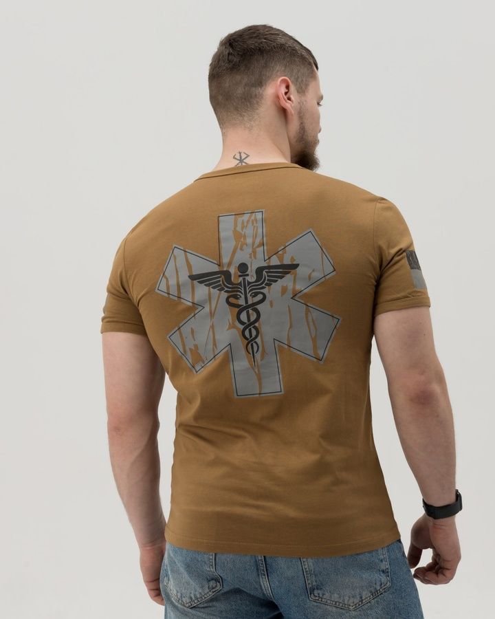 Летний военный комплект (футболка medic койот, шорты карго быстросохнущие adventure песочный) BEZET фото
