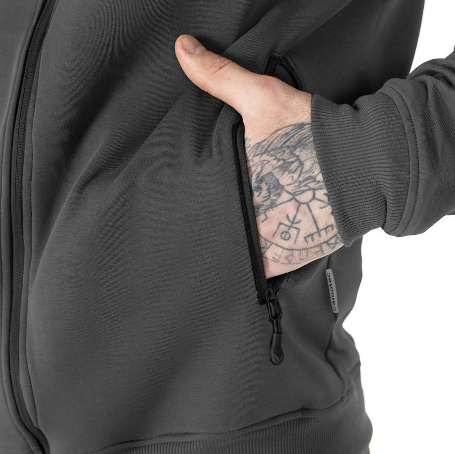 Летний мужской тактический спортивный костюм FitPro Zip Графит Camotec фото