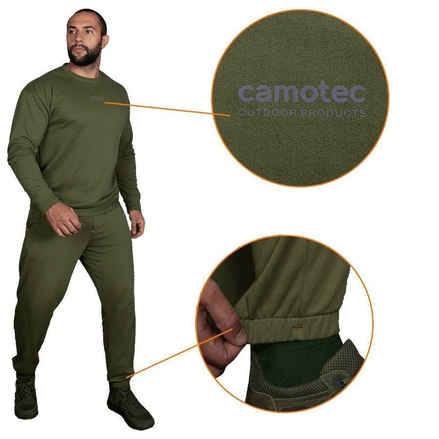 Літній чоловічий повсякденний спортивний костюм Basic Олива Camotec фото
