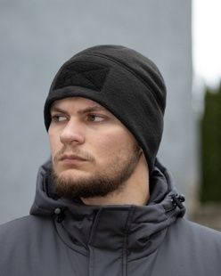 Шапка тактична флісова Shield чорний фото