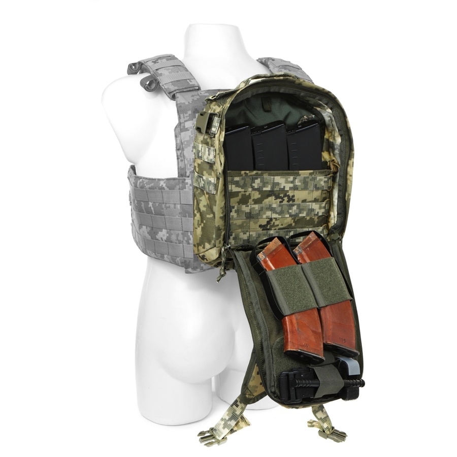 Тактичний рюкзак з кріпленням до плитоноски 6 л Піксель МОЛЛІ TR-005 фото