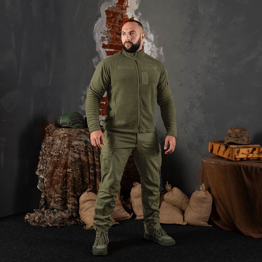 Мужская военная тактическая флисовая кофта Commander . олива Camotec фото