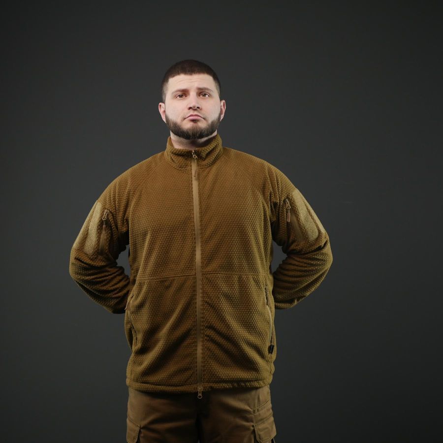 Чоловіча військова тактична флісова кофта вітрозахисна mod. 6 койот Militex фото