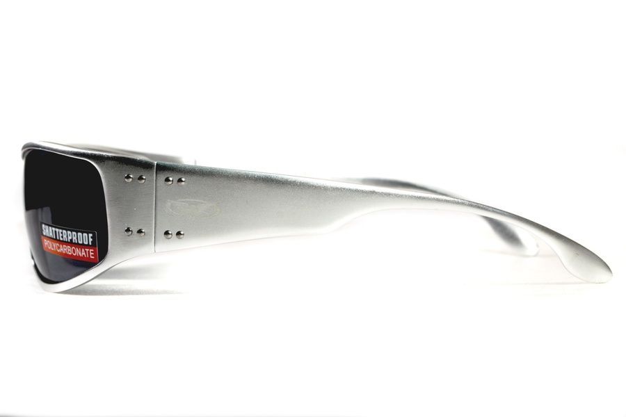 Захисні окуляри відкриті Global Vision Bad-Ass-2 Silver (gray), сірі сріблястою металевою оправою фото