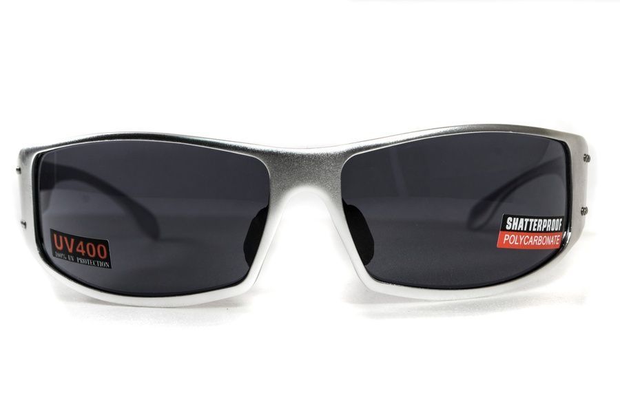 Захисні окуляри відкриті Global Vision Bad-Ass-2 Silver (gray), сірі сріблястою металевою оправою фото