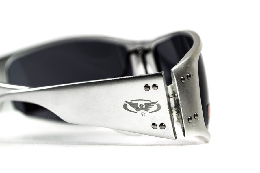 Захисні окуляри відкриті Global Vision Bad-Ass-2 Silver (gray), сірі сріблястою металевою оправою фото