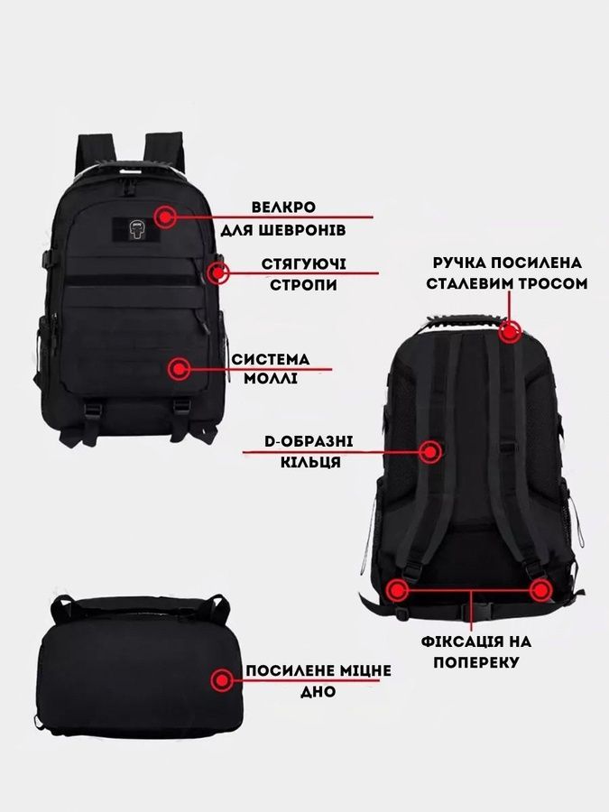 Рюкзак тактичний BEZET Commando чорний фото