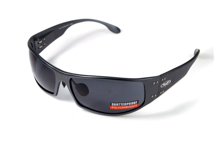 Захисні окуляри Global Vision Bad-Ass-2 GunMetal (gray), сірі у темній металевій оправі фото