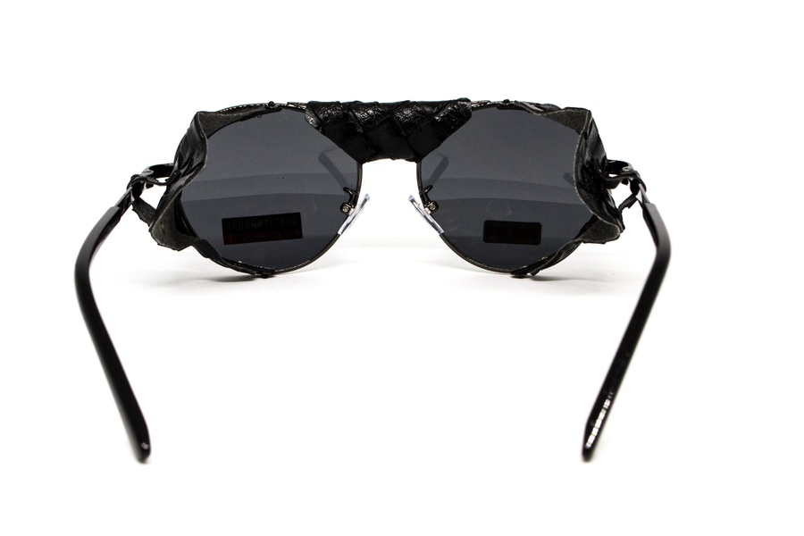 Защитные очки Global Vision Aviator-5 GunMetal (gray), серые в темной оправе со съёмным уплотнителем из синтетитечской "кожи" фото