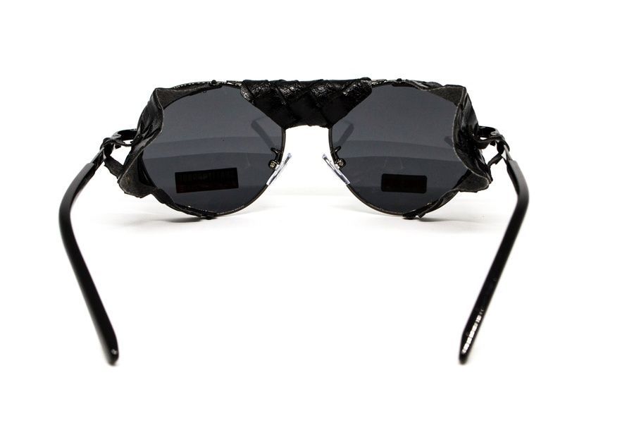 Захисні окуляри Global Vision Aviator-5 GunMetal (gray), сірі в темній оправі зі знімним ущільнювачем із синтетичної "шкіри" фото