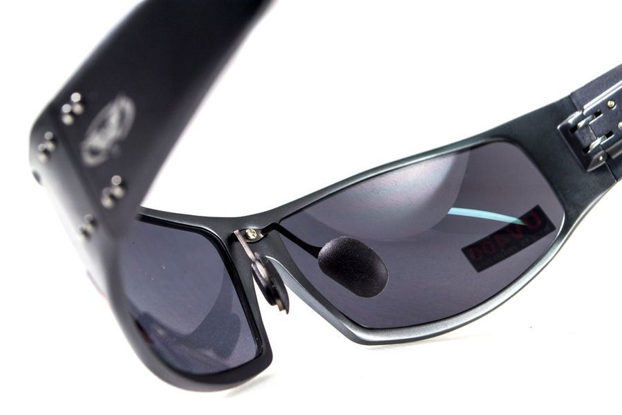 Захисні окуляри Global Vision Bad-Ass-2 GunMetal (gray), сірі у темній металевій оправі фото