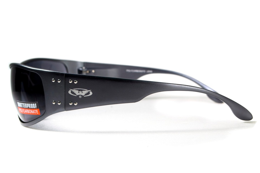 Защитные очки Global Vision Bad-Ass-2 GunMetal (gray), серые в тёмной металлической оправе фото