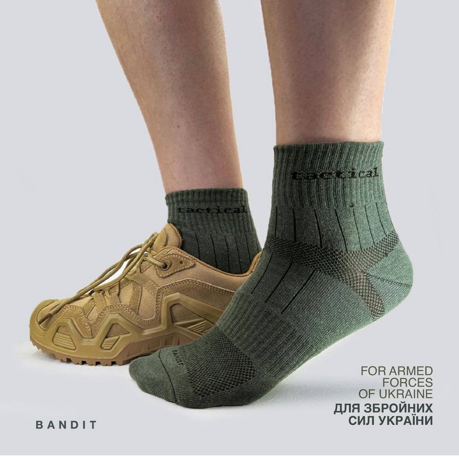 Літні тактичні шкарпетки для ЗСУ зелені Bandit Tactical SH-00238-40 фото