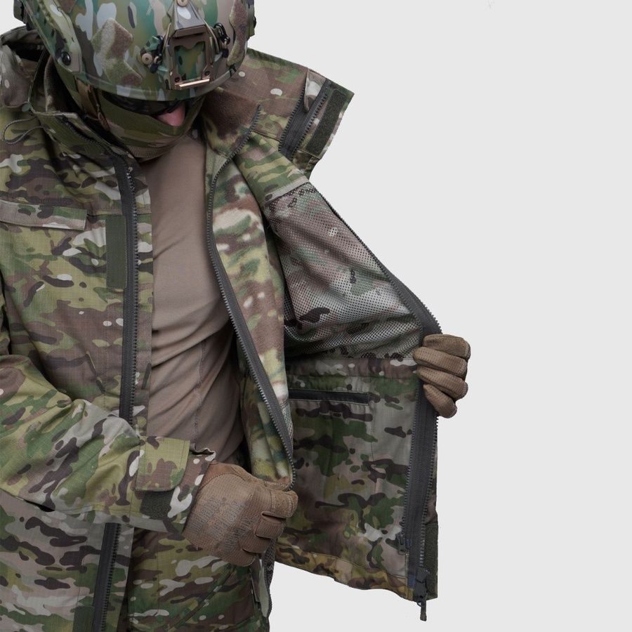 Тактична демісезонна куртка пара з флісом UATAC Multicam Original Ripstop | XXL фото