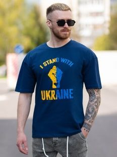 Футболка oversize Sd темно-синя BEZET фото