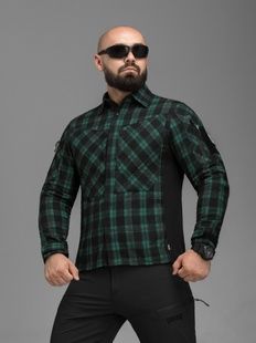 Рубашка фланелевая BEZET Defender черный/зеленый фото
