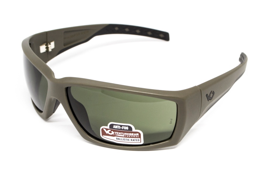 Тактичні окуляри Venture Gear Tactical OverWatch Green (forest grey) Anti-Fog, чорно-зелені в зеленій оправі фото