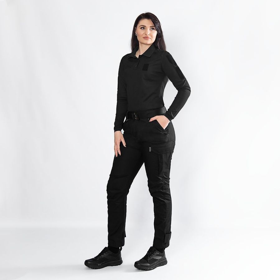 Мужская футболка поло Pani Paladin Long CoolPass Pique черная Camotec фото