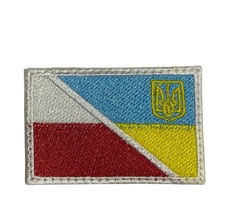 Шеврон-патч прапор на липучці Україна та Польща INSHE-050 фото
