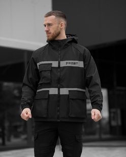 Куртка вітровка BEZET "Твій Ворог" чорний, сірий фото
