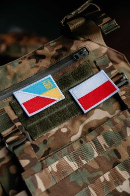 Шеврон-патч прапор на липучці Україна та Польща INSHE-050 фото
