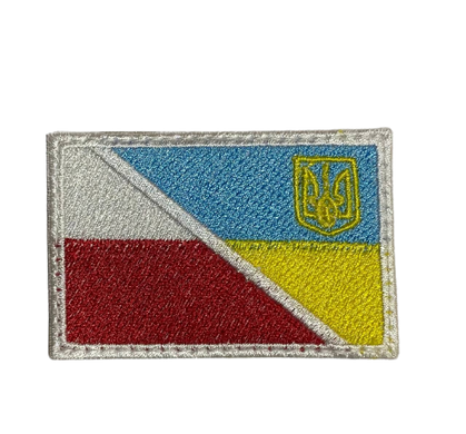 Шеврон-патч прапор на липучці Україна та Польща фото