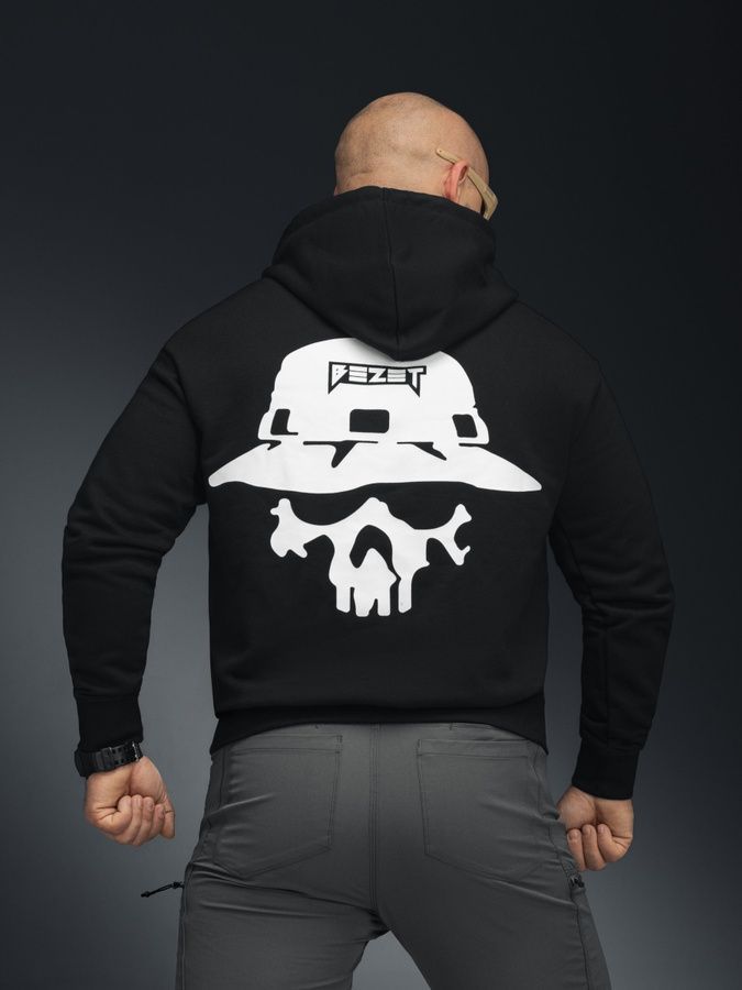 Мужское худи Skull черный BEZET фото