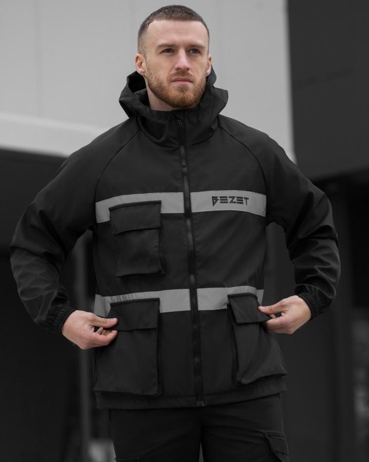 Куртка вітровка BEZET "Твій Ворог" чорний, сірий фото