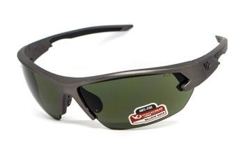 Тактические очки Venture Gear Tactical Semtex 2.0 Gun Metal (forest gray) Anti-Fog, чёрно-зелёные в оправе цвета "тёмный металлик" фото