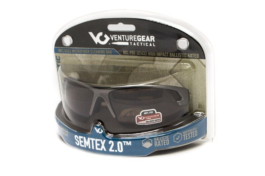 Тактичні окуляри Venture Gear Tactical Semtex 2.0 Tan (clear) Anti-Fog, прозорі в пісочній оправі фото