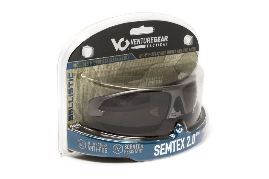 Тактичні окуляри Venture Gear Tactical Semtex 2.0 Tan (clear) Anti-Fog, прозорі в пісочній оправі фото