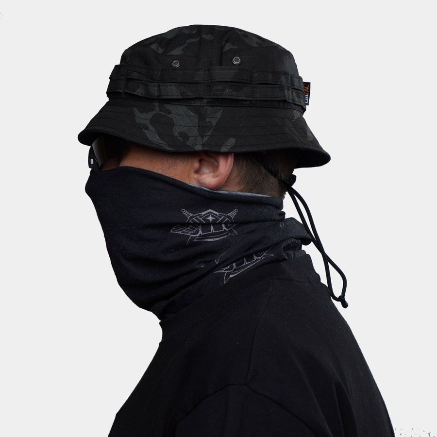 Панама UATAC зі скошеними полями Multicam Black (Чорний Мультикам) фото