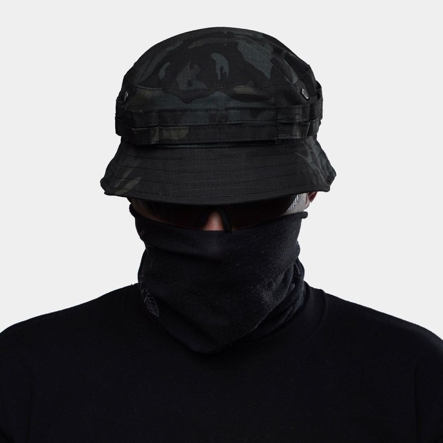 Панама UATAC зі скошеними полями Multicam Black (Чорний Мультикам) фото