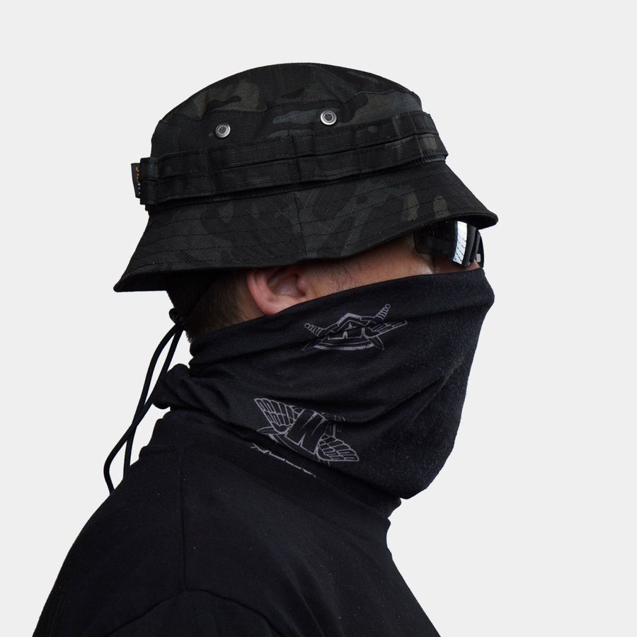 Панама UATAC зі скошеними полями Multicam Black (Чорний Мультикам) фото