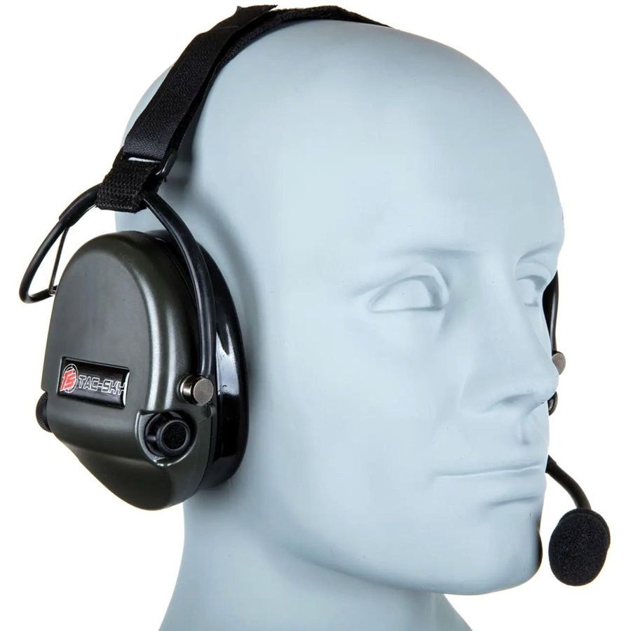 Активні захисні навушники з зовнішнім мікрофоном Tac-Sky Neckband PRO Headset - Olive фото