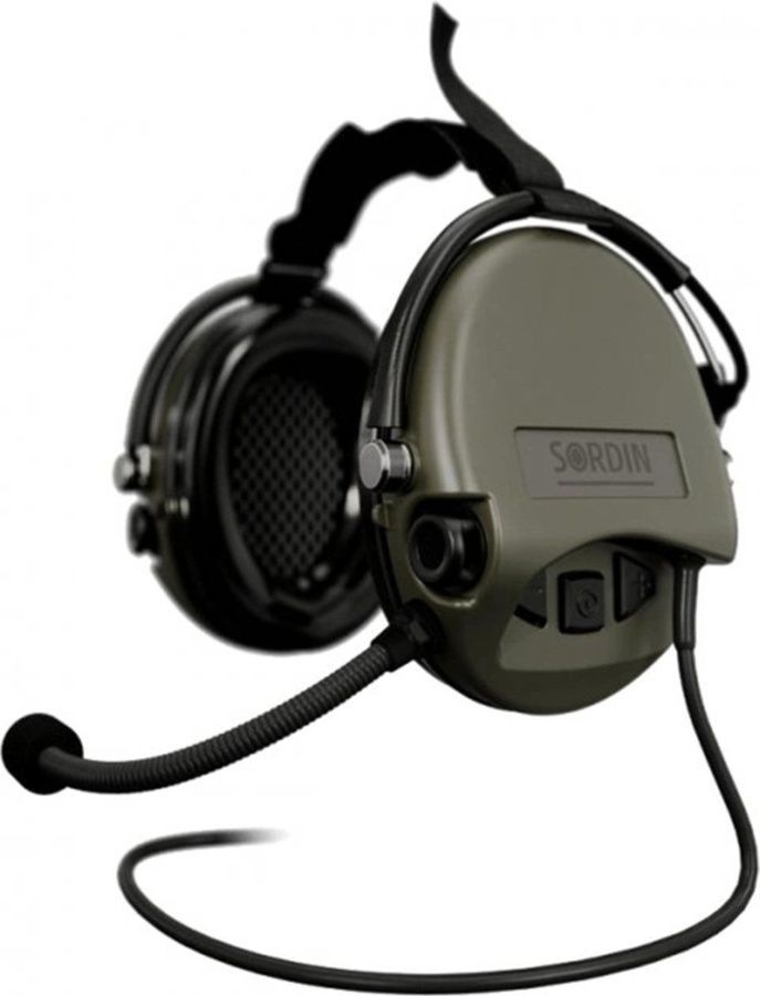 Активні навушники для стрільби Sordin Supreme Mil CC Neckband Green Nexus з заднім тримачем (76332-06-S) фото