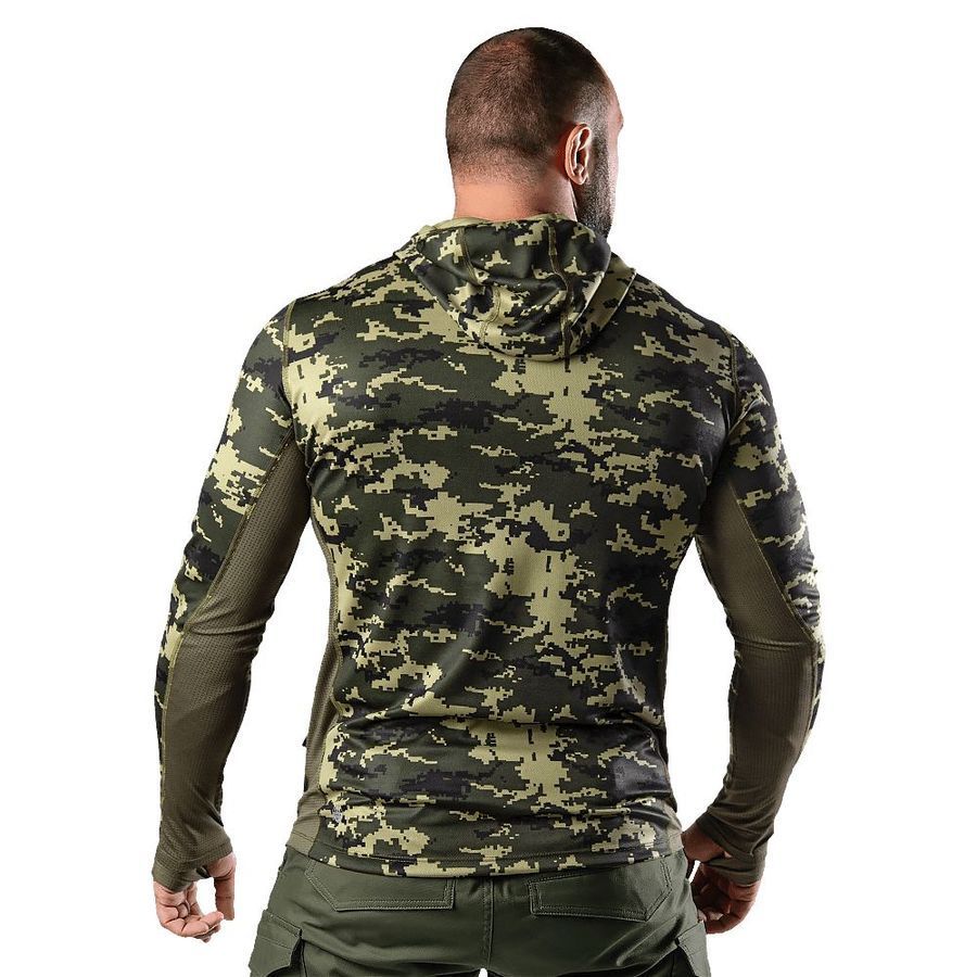 Чоловічий лонгслів Chiton Air Hood Pixel Green Camotec фото