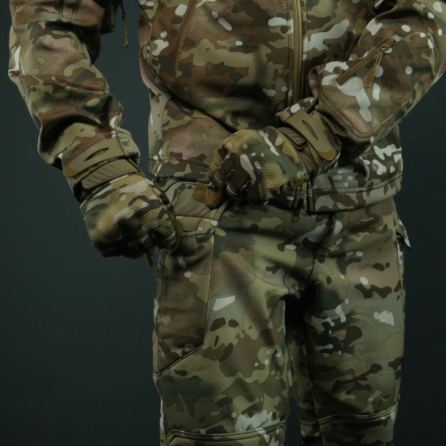 Демисезонный мужской военный костюм Softshell Tactic Demi Multicam Kiborg фото