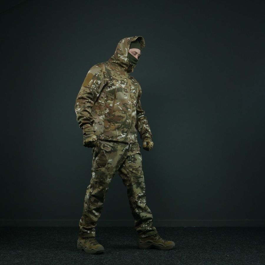 Демисезонный мужской военный костюм Softshell Tactic Demi Multicam Kiborg фото