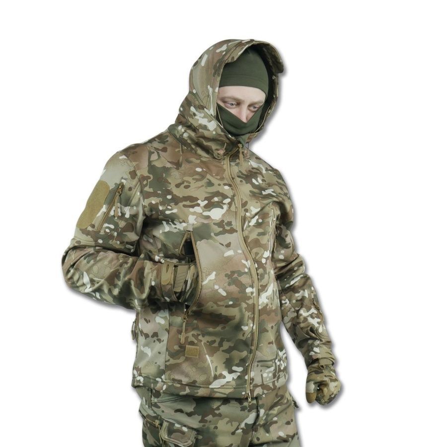 Демисезонный мужской военный костюм Softshell Tactic Demi Multicam Kiborg фото