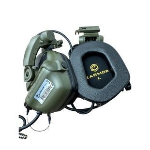 Активні захисні навушники Earmor M32X MARK3 Dual (FG) Olive Mil-Std фото