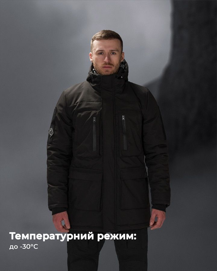 Куртка парка зимняя BEZET Исландия черный фото