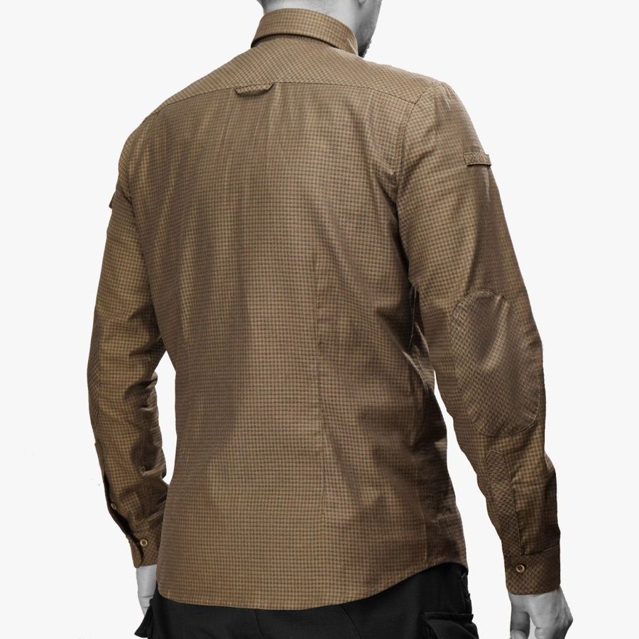 Сорочка UATAC в клітинку Хакі | S фото