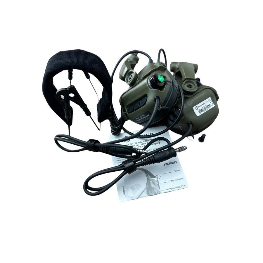 Активні захисні навушники Earmor M32X MARK3 Dual (FG) Olive Mil-Std фото